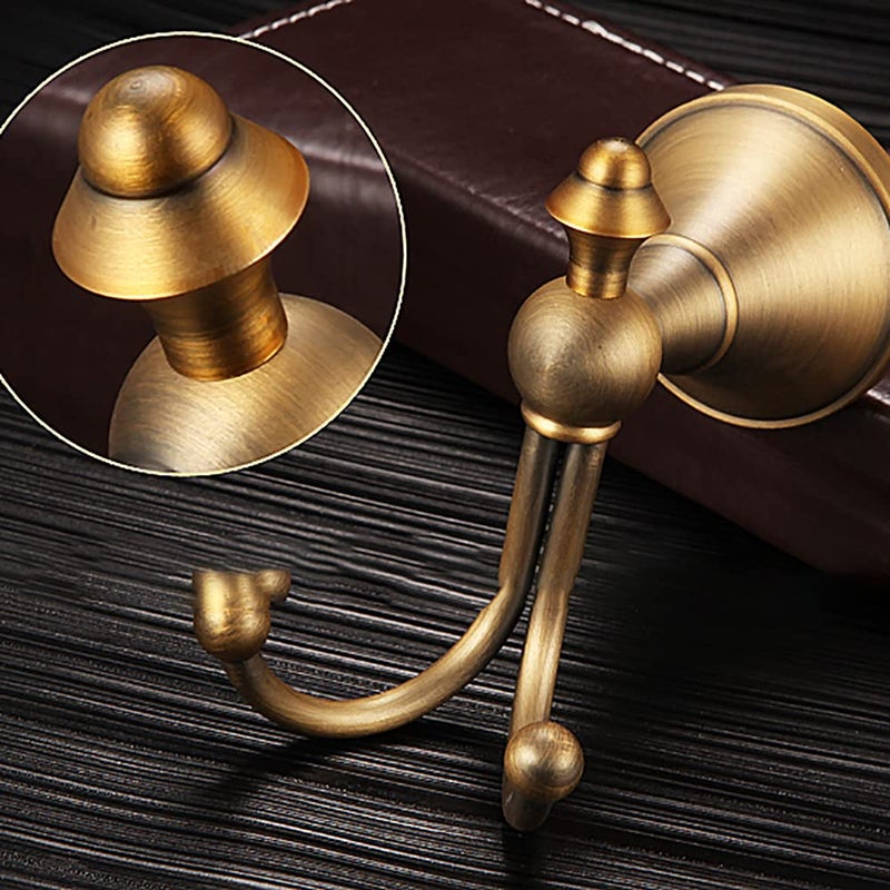 LightInTheBox Vintage Antique Brass Hooks Wall, Novelty Design Brass Finish Elegant Wall-Mounted Robe Hook for Bathroom Kitchen Bedroom Accessories Decor Double Hooks Christmas Stocking Holders - Image 5